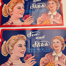 Sew and Stitch Vintage Original Hand Sewing Needles Card with Threader picture