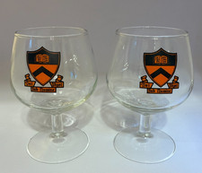 Vintage Princeton University Tigers Brandy Glasses Bar Barware NEW Latin Motto picture