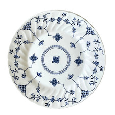 Queen's FINLANDIA Blue & White Floral Dinner Plates 10in Set of 4 England NEW picture
