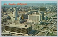 Vintage Los Angeles Civic Center Aerial View Postcard by Geo. E. Watson picture