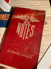 Vintage 1943 WWII Coca Cola Notebook 1947 Teacher Log Diary Movie Camera Tickets picture