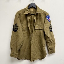 Original WWII US Army Flannel Shirt Patched 11th Airborne picture