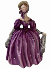 Florence Ceramics Madeline In Purple Dress 1950s 9.5” Tall - Excellent - Rare picture