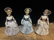 Three  Vintage Porcelain Statues, Victorian Style About 9“ X 5“￼￼ picture