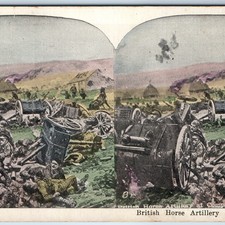 c1910s WWI Compiegne, France Commune British Artillery Art Stereoview Army V47 picture