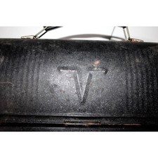 Vintage Thermos Brand Black Metal Dome Lunch Box American Thermos Norwich CT picture