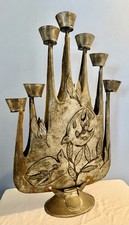 Vintage MCM Brutalist Big 23” Mexican Tin 7 Candelabra attributed to Gene Byron picture