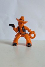 Vintage 1950's Rosbro Tico Orange & Black Plastic Halloween Cowboy Figure picture