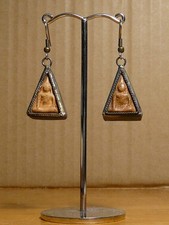 CLAY AYUTTHAYA BUDDHA METAL ENCASED EARRINGS_BHUMISPARSHA MUDRA_THAILAND_262086b picture