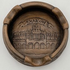 Vintage Polish Krakow Sukiennice Cloth Hall Folk Art Cigar Ashtray 4.5 Inches picture