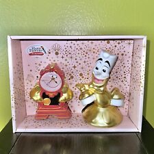 DISNEY Cogsworth & Lumiere Salt & Pepper Shakers From Beauty & the Beast NIB picture