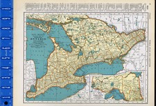 1935 CANADA - SOUTHERN QUEBEC & ONTARIO - 2-Sided Map  picture