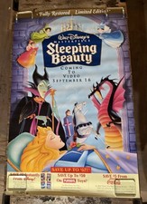 Vintage 1997 Disney Sleeping Beauty VHS Promo Poster Maleficent Dragon Aurora picture