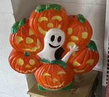 Vintage Union Halloween Pumpkin Wreath Ghost Blow Mold Don Featherstone  Awesome picture