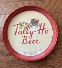 Vintage Tally-Ho Beer Ale Metal Serving Tray picture
