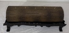 Partylite Brown Yule Log 5 Wick Candle & Metal Stand Holder Rare (WITHOUT BOXES) picture
