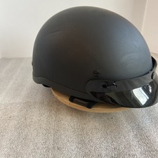 Motorcycle Helmet Half Skull Cap visor DOT Approved Black Size Large picture