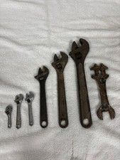 Vintage ADJUSTABLE WRENCH Lot 7 CRESCENT CRAFTSMAN WIZARD 12