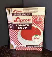 Vintage 1960's LIPTON TOMATO SOUP Mix Product Box - Advertising Prop Display picture