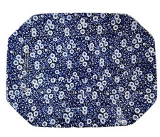 Vintage Crownford Staffordshire Blue Calico Serving Platter 15.5