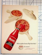 Vintage Hunt's Tomato Catsup Ketchup Baked Beans Food Print Ad Ephemera picture