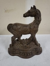 Vintage Cast Iron Horse Looking Back Doorstop 10