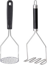 2PCS Potato Masher, Heavy Duty Stainless Steel Mashed Potatoes Masher, Masher K picture