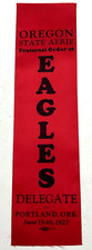 Oregon State Aerie FOE Eagles Delegate Portland June 15-16, 1927 Red Ribbon picture