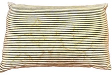 Vintage Feather Pillow Blue White Ticking 23x15” Farmhouse Cottage Core  picture