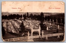 Postcard Birds Eye View of Cemetery in Viroqua Winconsin F 14 picture