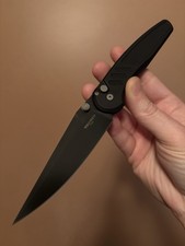 ProTech Avalon Peace Neighbor Black Knurled Black DLC Blade Folding Knife NEW picture