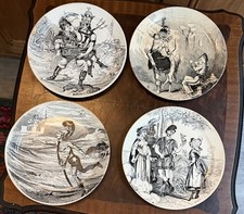 Set of 4 Antique French Creil et Montereau Ironstone Plates Charles Hamlet picture