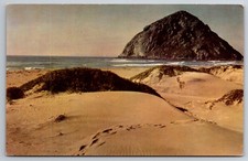 Vintage Postcard CA Morro Rock Dunes Union Oil Co Card -3234 picture