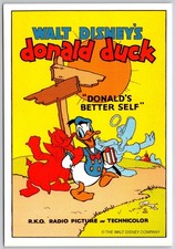 Vintage Walt Disney Donald Duck Donald's Better Self Postcard 1950s picture