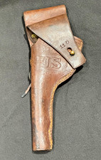 WWI M1892 UNIT MARKED US ARMY .38 COLT REVOLVER HOLSTER ROCK ISLAND ARSENAL 1908 picture