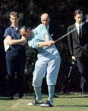 English golfer Max Faulkner tees off circa 1960 Historic 1960s Old Photo picture