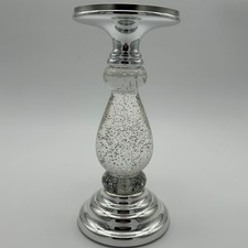 Bath & Body Works Silver Glitter 3-Wick Candle Holder Light-Up Pedestal picture