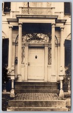 Ornate Mansion Doorway Corinthian Columns Fanlight RPPC Real Photo c1910 picture