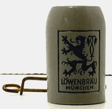 Vintage Lowenbrau Munchen Mini Gray Beer Stein Mug 19mm Tall Charm Pin picture