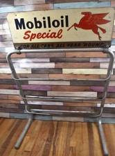 Vintage Mobiloil Special Mobil Pegasus Display Rack Motor Oil Can Stand Sign picture
