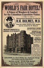 HH Holmes Murder Castle Serial Killer Poster Print Matte Glossy Hotel Ad picture