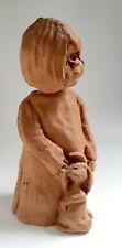 Vintage 1968 Clay Figurine. Little Girl and Her Rabbit by Dave Grossman  picture