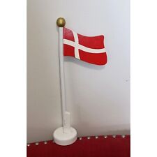 Wooden Danish Denmark Flag on Base Tabletop Birthday Decoration Display 11
