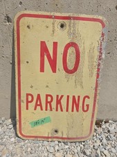 Vintage Retired NO PARKING Sign Road Street 18