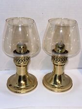 2 Vtg Mason Candlelight Co. Brass Spring Loaded Candle Holders Hurricane Lamp picture