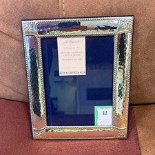 Paterna & Livi 6x8 Sterling Silver Ornate Photo Frame Blue Back, Portrait picture