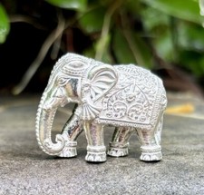 999 Silver Hindu Religious Solid Elephant Hathi Idol Statue 60.6 gm, rahu remedy picture
