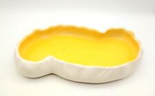 Haeger Pottery Mid Century White Yellow Kidney Shape Console Bowl Planter 12