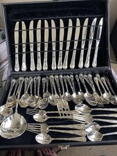 49 Piece DAVCO Silver Co Flatware 12 Place Setting Set Silverware picture