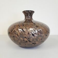 Murano Copper Sparkle Art Glass Vase Aventurine Gold Glitter picture